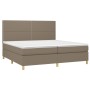 Boxspringbett mit Matratze und LED-Leuchten taupegrauer Stoff 200x200 cm von , Betten und Lattenroste - Ref: Foro24-3135385, ...