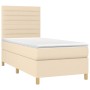 Cama box spring colchón y luces LED tela crema 80x200 cm de , Camas y somieres - Ref: Foro24-3135474, Precio: 328,06 €, Descu...