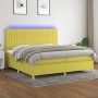 Box spring bed mattress and LED lights green fabric 200x200 cm by , Beds and slatted bases - Ref: Foro24-3135628, Price: 630,...