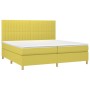 Cama box spring colchón y luces LED tela verde 200x200 cm de , Camas y somieres - Ref: Foro24-3135628, Precio: 630,29 €, Desc...