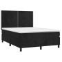 Cama box spring colchón y LED terciopelo negro 140x190 cm de , Camas y somieres - Ref: Foro24-3136061, Precio: 513,68 €, Desc...