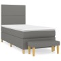 Box spring bed with dark gray fabric mattress 90x200 cm by , Beds and slatted bases - Ref: Foro24-3137046, Price: 367,99 €, D...