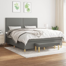 Box spring bed with dark gray fabric mattress 160x200 cm by , Beds and slatted bases - Ref: Foro24-3137086, Price: 589,03 €, ...