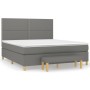 Box spring bed with dark gray fabric mattress 160x200 cm by , Beds and slatted bases - Ref: Foro24-3137086, Price: 589,03 €, ...