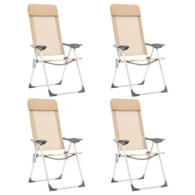 Folding camping chairs 4 units cream aluminum by vidaXL, camping furniture - Ref: Foro24-44309, Price: 183,99 €, Discount: %