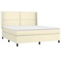 Cama box spring colchón y LED cuero sintético crema 180x200 cm de , Camas y somieres - Ref: Foro24-3139339, Precio: 664,48 €,...