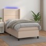 Cama box spring colchón LED cuero sintético capuchino 80x200 cm de , Camas y somieres - Ref: Foro24-3139294, Precio: 362,09 €...