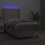 Box spring bed LED mattress cappuccino synthetic leather 80x200 cm by , Beds and slatted bases - Ref: Foro24-3139294, Price: ...