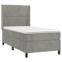 Box spring bed with mattress and LED light gray velvet 80x200 cm by , Beds and slatted bases - Ref: Foro24-3139469, Price: 32...