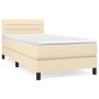 Cama box spring con colchón tela color crema 80x200 cm de , Camas y somieres - Ref: Foro24-3140094, Precio: 251,99 €, Descuen...