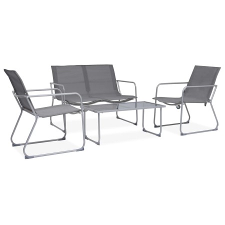 Garden furniture set 4 pieces gray fabric and steel by vidaXL, Garden sets - Ref: Foro24-44351, Price: 140,17 €, Discount: %