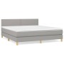 Cama box spring con colchón tela gris claro 160x200 cm de , Camas y somieres - Ref: Foro24-3140545, Precio: 470,99 €, Descuen...