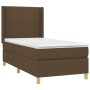 Boxspringbett-Matratze und LED-Leuchten aus dunkelbraunem Stoff, 90 x 190 cm von , Betten und Lattenroste - Ref: Foro24-31387...