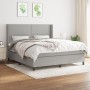 Cama box spring con colchón tela gris claro 160x200 cm de , Camas y somieres - Ref: Foro24-3131361, Precio: 574,86 €, Descuen...