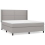 Box spring bed with light gray fabric mattress 160x200 cm by , Beds and slatted bases - Ref: Foro24-3131361, Price: 574,86 €,...