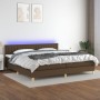 Cama box spring con colchón LED tela marrón oscuro 200x200 cm de , Camas y somieres - Ref: Foro24-3133904, Precio: 601,87 €, ...