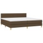 Cama box spring con colchón LED tela marrón oscuro 200x200 cm de , Camas y somieres - Ref: Foro24-3133904, Precio: 601,87 €, ...