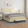 Box spring bed with cream synthetic leather mattress 160x200 cm by , Beds and slatted bases - Ref: Foro24-3137613, Price: 617...