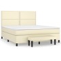 Cama box spring con colchón cuero sintético crema 160x200 cm de , Camas y somieres - Ref: Foro24-3137613, Precio: 617,18 €, D...