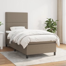 Box spring bed with taupe gray fabric mattress 80x200 cm by , Beds and slatted bases - Ref: Foro24-3141653, Price: 353,74 €, ...