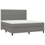 Box spring bed with dark gray fabric mattress 180x200 cm by , Beds and slatted bases - Ref: Foro24-3141714, Price: 594,18 €, ...