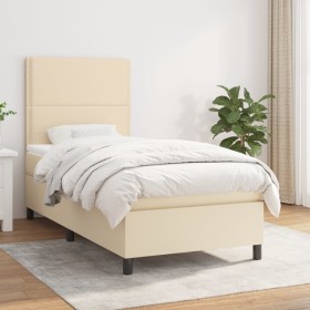 Box spring bed with cream fabric mattress 90x200 cm by , Beds and slatted bases - Ref: Foro24-3141670, Price: 344,49 €, Disco...