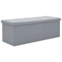 Synthetic linen folding storage bench 110x38x38 light gray by vidaXL, Benches for halls and storage - Ref: Foro24-247086, Pri...