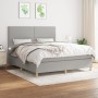 Box spring bed with light gray fabric mattress 180x200 cm by , Beds and slatted bases - Ref: Foro24-3142273, Price: 614,69 €,...