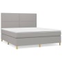 Box spring bed with light gray fabric mattress 180x200 cm by , Beds and slatted bases - Ref: Foro24-3142273, Price: 614,69 €,...