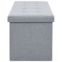 Banco almacenaje plegable lino sintético 110x38x38 gris claro de vidaXL, Bancos para recibidores y almacenamiento - Ref: Foro...