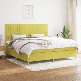 Cama box spring con colchón tela verde 200x200 cm de , Camas y somieres - Ref: Foro24-3142528, Precio: 619,99 €, Descuento: %