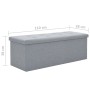 Banco almacenaje plegable lino sintético 110x38x38 gris claro de vidaXL, Bancos para recibidores y almacenamiento - Ref: Foro...