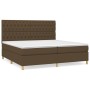 Cama box spring con colchón tela marrón oscuro 200x200 cm de , Camas y somieres - Ref: Foro24-3142604, Precio: 700,46 €, Desc...