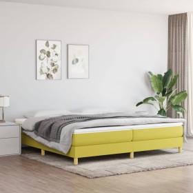 Cama box spring con colchón tela verde 200x200 cm de , Camas y somieres - Ref: Foro24-3144206, Precio: 508,99 €, Descuento: %