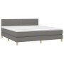 Box spring bed with mattress and LED dark gray fabric 180x200 cm by , Beds and slatted bases - Ref: Foro24-3133654, Price: 53...