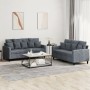 Two-piece dark gray velvet sofa set with cushions by , Sofas - Ref: Foro24-3201701, Price: 467,85 €, Discount: %