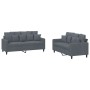 Two-piece dark gray velvet sofa set with cushions by , Sofas - Ref: Foro24-3201701, Price: 467,85 €, Discount: %