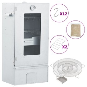 BBQ smoker oven with cold smoke generator galvanized steel by , Barbecues - Ref: Foro24-3200751, Price: 166,99 €, Discount: %