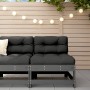 Central garden sofa made of solid gray pine wood by , Modular outdoor sofas - Ref: Foro24-825480, Price: 70,62 €, Discount: %