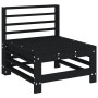 Garden center sofas 2 units solid black pine wood by , Modular outdoor sofas - Ref: Foro24-825643, Price: 134,84 €, Discount: %