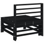 Garden center sofas 2 units solid black pine wood by , Modular outdoor sofas - Ref: Foro24-825643, Price: 134,84 €, Discount: %