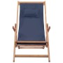 Folding beach chair made of fabric and blue wooden structure by vidaXL, Garden chairs - Ref: Foro24-43996, Price: 68,09 €, Di...