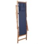 Folding beach chair made of fabric and blue wooden structure by vidaXL, Garden chairs - Ref: Foro24-43996, Price: 68,09 €, Di...