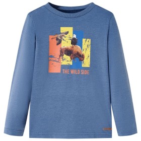 Camiseta infantil de manga larga azul mélange 92 de , Camisetas para niños - Ref: Foro24-12989, Precio: 9,99 €, Descuento: %