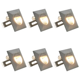 LED garden wall lamps 6 units square silver 5W by vidaXL, Outdoor lighting - Ref: Foro24-45656, Price: 74,00 €, Discount: %