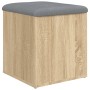 Banco con almacenaje madera ingeniería roble Sonoma 42x42x45 cm de , Bancos para recibidores y almacenamiento - Ref: Foro24-8...