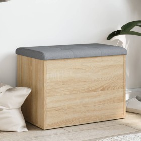 Engineered wood storage bench in Sonoma oak, measuring 62x42x45 cm. by , Benches for halls and storage - Ref: Foro24-835042, ...