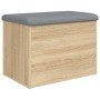 Engineered wood storage bench in Sonoma oak, measuring 62x42x45 cm. by , Benches for halls and storage - Ref: Foro24-835042, ...