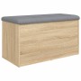 Bench with storage engineered wood Sonoma oak 82x42x45 cm by , Benches for halls and storage - Ref: Foro24-835049, Price: 95,...