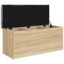 Banco con almacenaje madera ingeniería roble Sonoma 102x42x45cm de , Bancos para recibidores y almacenamiento - Ref: Foro24-8...